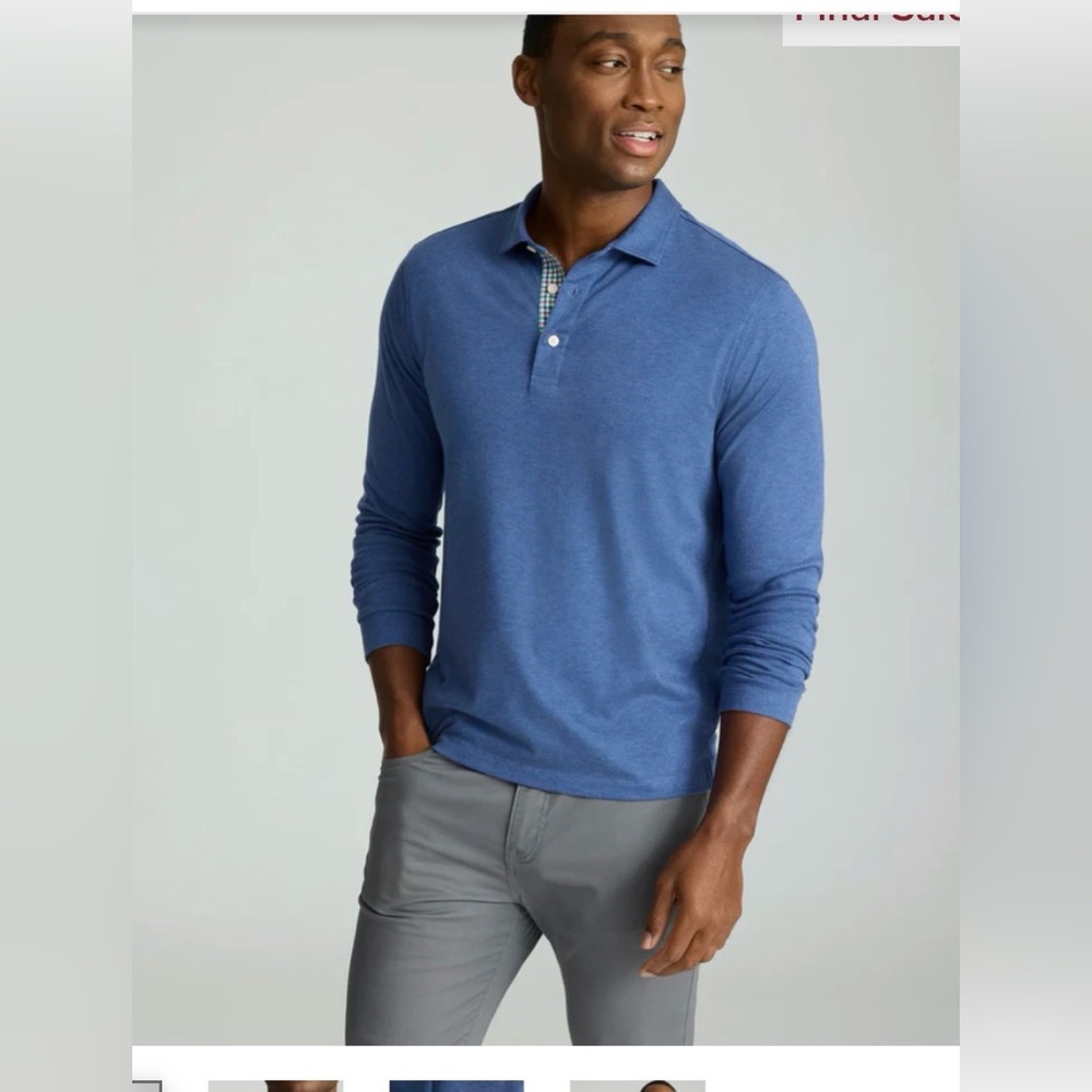 UNTUCKIT NWT Men’s blue long sleeve polo shirt
